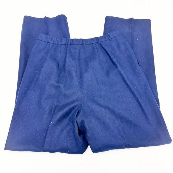 Pendleton Pure Wool Creased Bue Slacks Pockets Size 16 - Picture 4 of 7